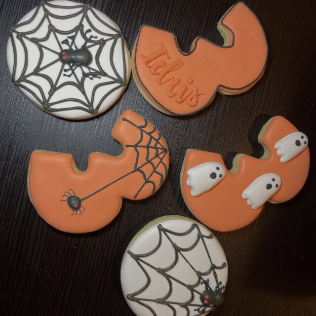 A lil monster is turning three with a spooky themed cookie set of course!